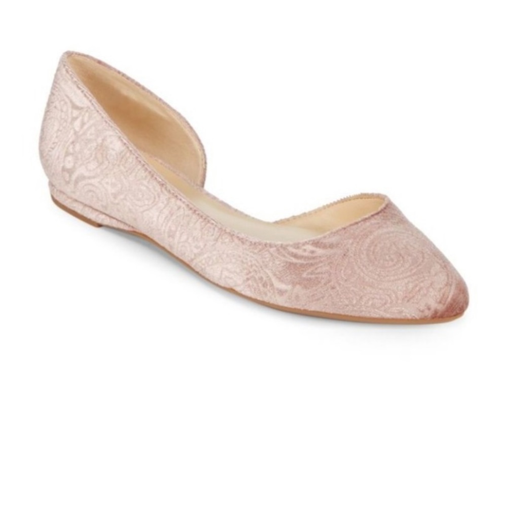 Nine West Textile D’orsay Dusty Pink Flats Sz 8.5